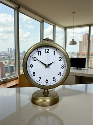 Vinatge Dekoratif 25 x 20 cm Metal Masa Saati