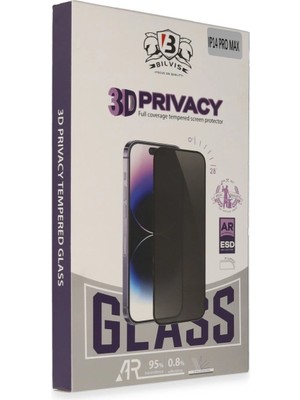 Buğz Iphone 15 Pro Max Bilvis 3D Hayalet Cam Ekran Koruyucu