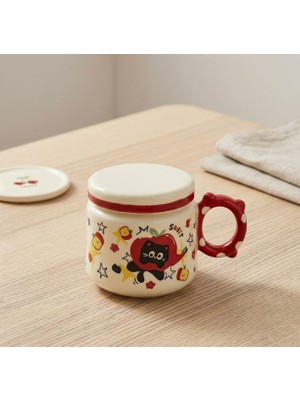 3D Kedi Figürlü Kapaklı Kupa Bardak Sevimli Kedi Tasarımlı Kupa Hediyelik Kupa Bardak