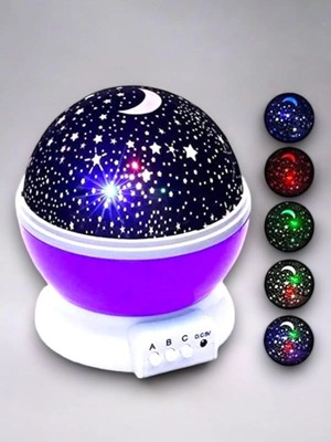 Uravas Store Yıldızlı Gökyüzü Efektli Projektörlü Masa Gece Lambası