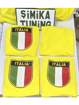 Italia Sarı Oto Servis Kılıfı Ön ve Arka 4parça Takım 1.kalite Penye Kumaş Universal Uyumlu