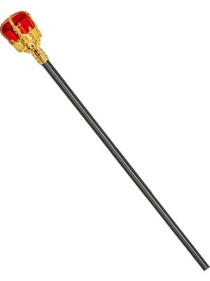 Uravas Store Taşlı Altın Renk Prenses Tacı Kırmızı Kraliyet Prenses Asası