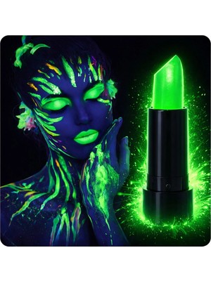 Uravas Store Uv Neon Yeşil Ruj – Karanlıkta Parlayan Makyaj Boyası