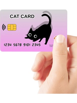 Huggy Craft Cat Card Pembe Parlak Kredi/banka Kart Kaplama Sticker