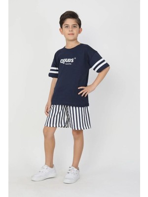 Butik Erkek Çocuk %100 Pamuklu Alt - Üst 2'li Şortlu Takım