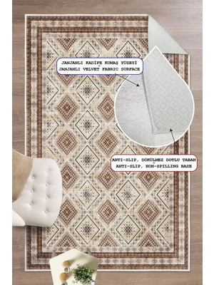 Pelura Halı Dijital Baskılı Kilim Desen Dekoratif Kaymaz Taban Yıkanabilir Halı Yolluk