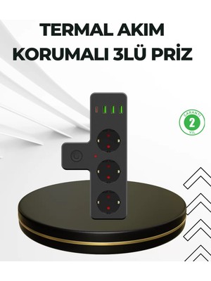 SHC4200 Masa Üstü Çoklu Priz USB Type-C Çıkışlı Güç Dağıtıcı