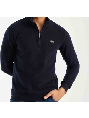 Lacoste Fermuar Yaka Regular Fit Lacivert Sweatshirt