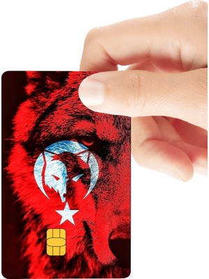 Huggy Craft Bozkurt Türk Kırmızı Renk Parlak Kredi/banka Kart Kaplama Sticker