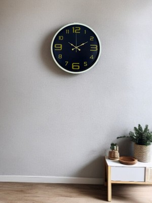 HVT 36 cm Krem Gold Rakamlı Duvar Saati