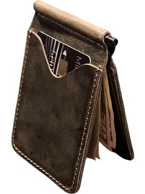 MAT DERİ Mat Deri Hakiki Deri Para Klipsli Cüzdan Ince Kartlık Erkek Cüzdan Hediyelik