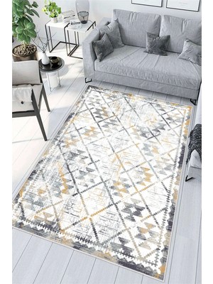 Pelura Halı Modern Kilim Desen Baskılı Kaymaz Yıkanabilir Salon Oturma Odası Mutfak Antre Halısı Yolluk
