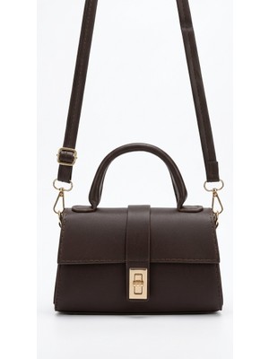 Suphias Kadın Suni Deri Kilit Detaylı Ayarlanabilir Askılı El, Kol ve Omuz Çantası