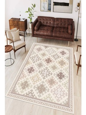 Pelura Halı Kilim Desen Baskılı Kaymaz Yıkanabilir Salon Oturma Odası Mutfak Antre Balkon Halısı Yolluk