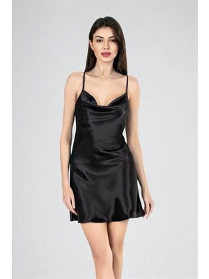 MiraLive Kısa Gecelik Degaje Siyah 7740