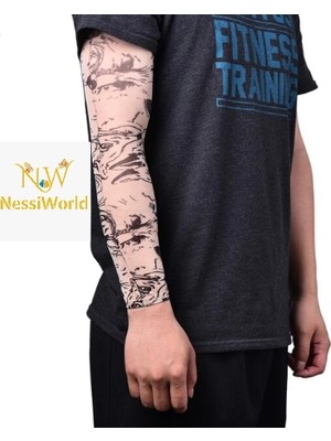 Uravas Store Giyilebilir Kol Dövmesi Çorap Dövme 3D Baskılı Kol Bacak Dövme 2 Adet Model 25