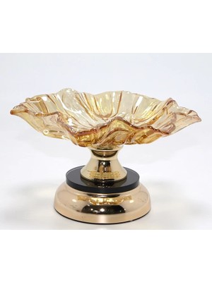 SHC4200 Gold Detaylı Ayaklı Dekoratif Cam Sunumluk ALK4887