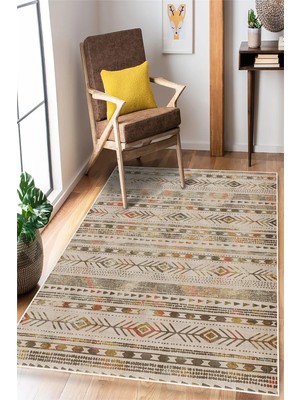 Pelura Halı Renkli Kilim Desenli Baskılı Kaymaz Yıkanabilir Salon Oturma Odası Mutfak Antre Halısı Yolluk