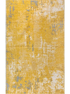 Halımax Lina Çift Taraflı %100 Pamuk Kilim Modern Yıkanabilir Şönil Kilim 10407-F Sarı Gri