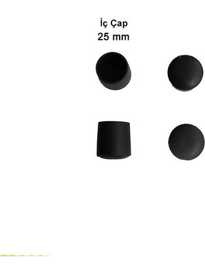 Nil Avm Yuvarlak Profil Dış Tapa 25 mm 4 Adet