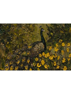 Aden Dijital  Dekoratif Tavus Kuşu Kanvas Tablo