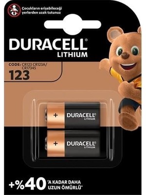 Duracell 123A 3 Volt Lityum Pil 2 Adet