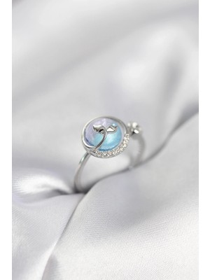 Buğz Gümüş Renk Balık Kuyruğu Okyanus Model Kadın Yüzük