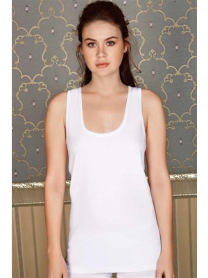 MiraLive Pamuklu Ribana Geniş Askılı Uzun Atlet