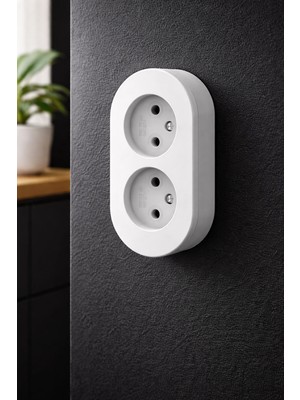 Buğz Gri Sıva Üstü Ikili Topraklı Priz – Modern Şık Tasarım, Dayanıklı Elektrik Prizi Çiftli