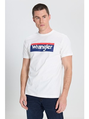 Wrangler Big Logo Erkek T-Shirt W2610069102 Off White