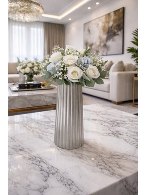 Nox Atelier Modern Dikey Çizgili Vazo - Ribbed Vazo (20 x 9)