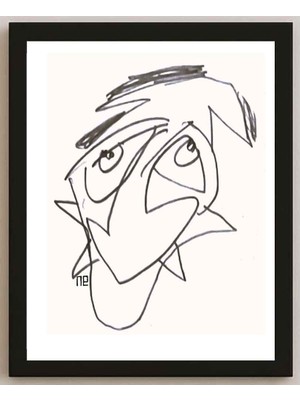 Karikatural Nezih Danyal Tipler Kişiye Özel Sertifikalı Sınırlı Fine Art Karikatür Baskı NTP00100