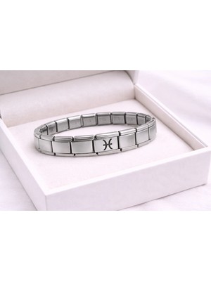 Buğz Çelik Nomination Bileklik Balık Burcu | Paslanmaz Çelik Burç Bilekliği | Zarif ve Anlamlı Tasar