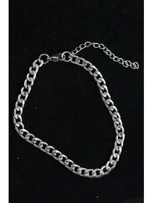 Buğz 316L Çelik Klasik Model Gümüş Renk Erkek Bileklik