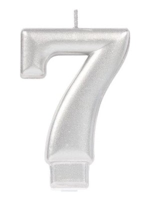 Buğz 7 Rakamı Mum Gümüş Renk