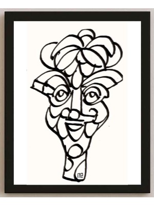 Karikatural Nezih Danyal Tipler Kişiye Özel Sertifikalı Sınırlı Fine Art Karikatür Baskı NTP00053