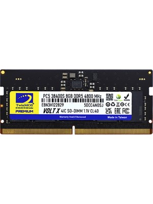 Twinmos TMD58GB4800S40, 8gb, Ddr5, 4800MHZ,  CL40, 1.1V Notebook Ram