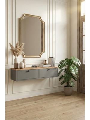 Bagax Çift Kapaklı Modern Dresuar Antre Hol Dekoratif Dresuar Mobilya 90 cm