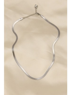 Buğz 316L Çelik Silver Renk 45 cm Italyan Zincir Model Kadın Kolye
