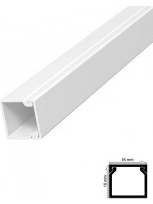 Nil Avm Kablo Kanalı 16X16 mm 2 Metre Yapışkanlı Bantlı 6 Adet