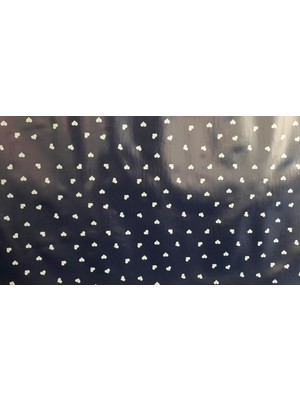 Florista Beyaz Kalp Lacivert Masa Örtüsü 1 Metre