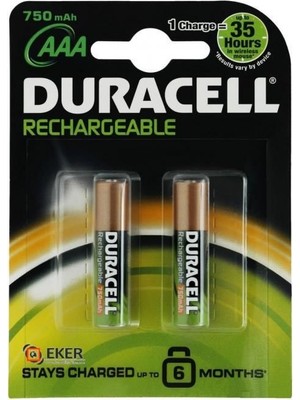 Duracell Şarjedilebilir Ince Kalem Pil 2'li Aaa 750 Mah