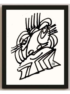 Karikatural Nezih Danyal Tipler Kişiye Özel Sertifikalı Sınırlı Fine Art Karikatür Baskı NTP00051