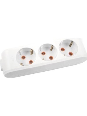 Viko Multi-Led Üçlü Priz Topraklı Çocuk Korumalı Klemensli-Beyaz