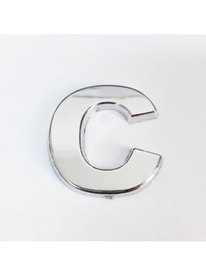 Cemax C Harfi  3,75 cm Krom Yapışkanlı