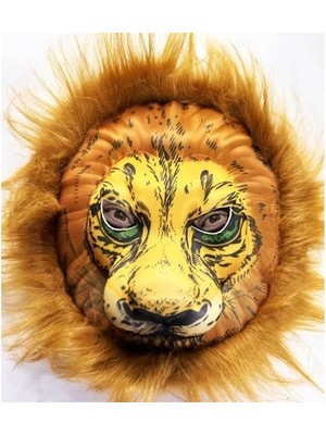 Buğz Peluş Aslan Maskesi Kahverengi Yeleli Mega Peluş 33 No