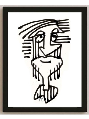 Karikatural Nezih Danyal Tipler Kişiye Özel Sertifikalı Sınırlı Fine Art Karikatür Baskı NTP00086