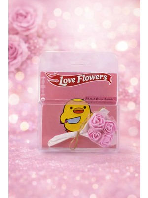 İnci Sepette Pipik Tehlikeli Civciv Kişiselleştirilmiş Spotify Qr - Mini Buketi ve Aynalı Hediye Paketli