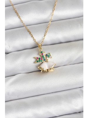 Buğz 316L Çelik Zincir Gold Renk Chirtsmas Bell Model Yılbaşı Temalı Kadın Kolye