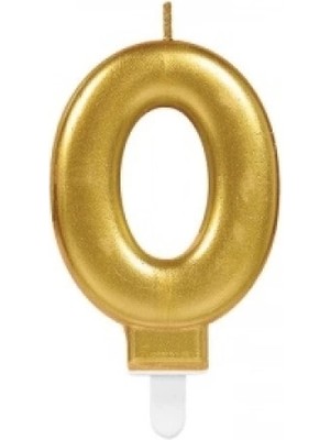 Buğz 0 Rakamı Mum Gold Renk